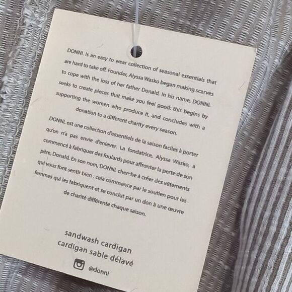 Donni Sandwash Cardigan Womens Plus One Size Striped Open Front - Picture 7 of 10